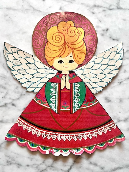 Hallmark Other - Vintage Hallmark Christmas Angel Die Cut Paper Decoration